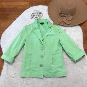 RENAUR | Bright Green Cotton Stretch Blazer Size 8